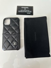 CHANEL Black Quilted Leather iPhone 11 Pro Case with Dust Bag Card