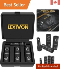 Corrosion-Resistant 1/2-Inch Impact Socket Set - 6 Sizes, Easy Read & Secure Fit