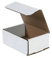 6.5 x 4.9 x 2.6 Inch White Corrugated Mailing Boxes, 50 Pack