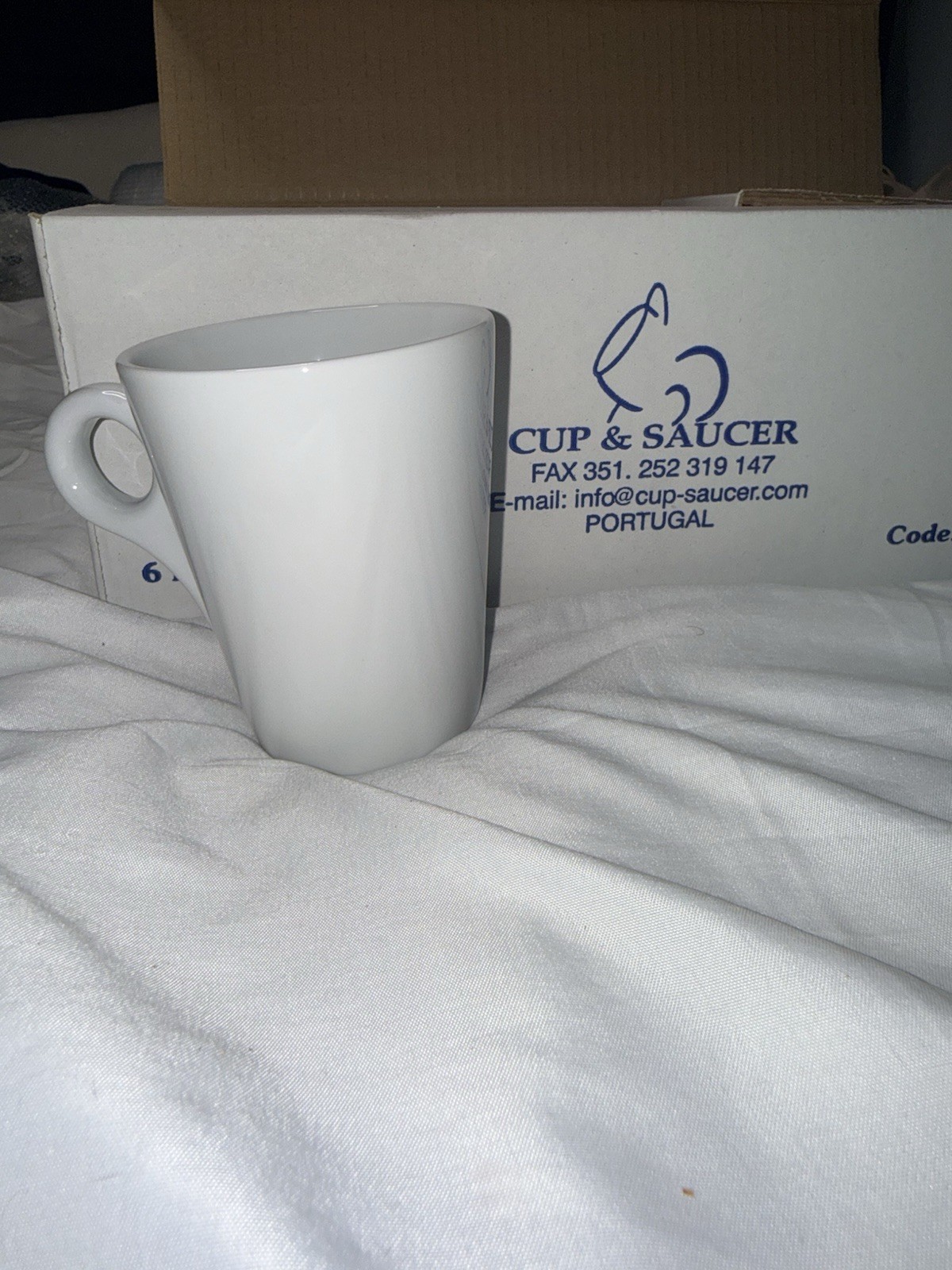 Set of 6 Lavazza Blu Collection Espresso Mugs Porcelain Cups White Portugal New