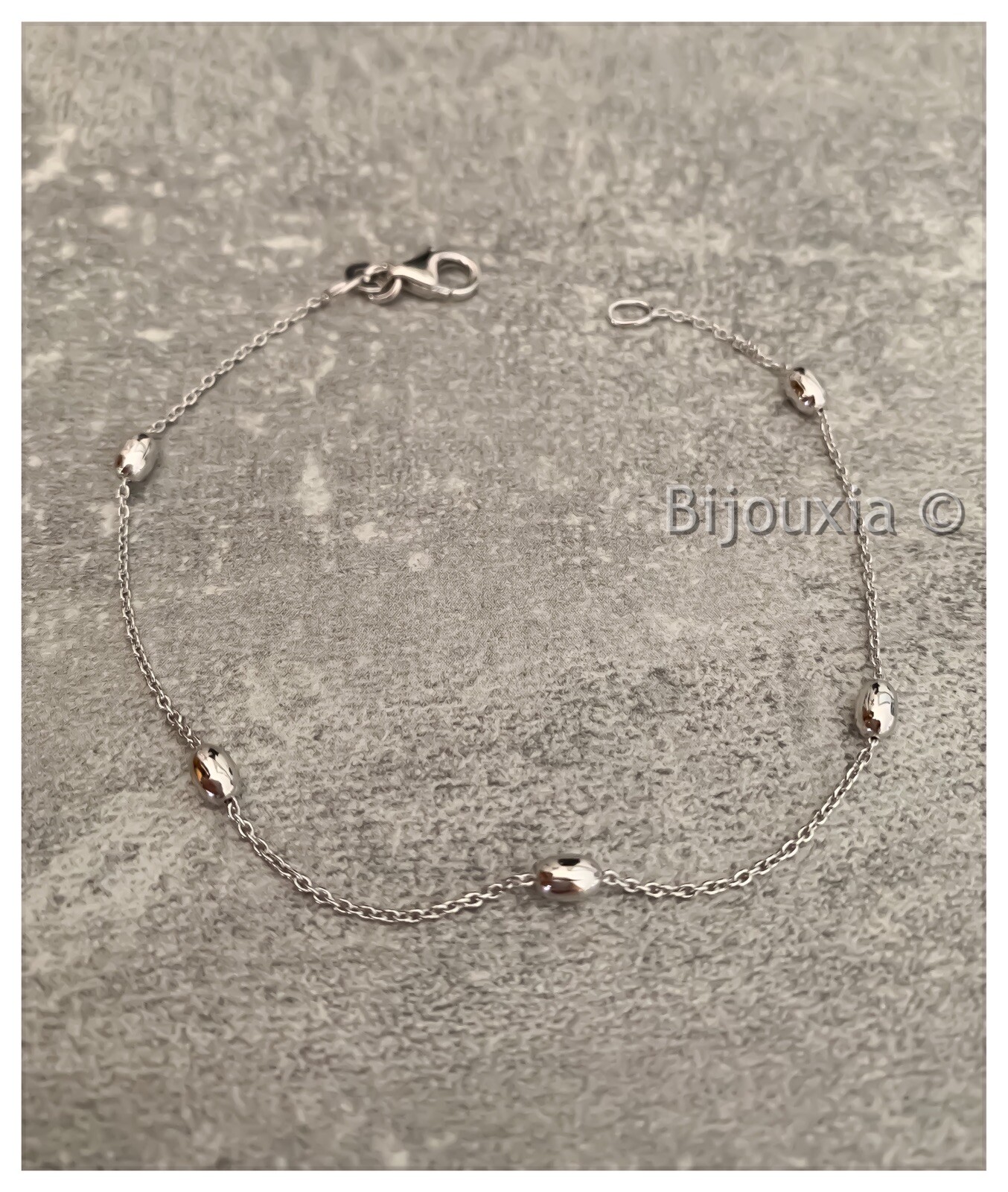 Bracelet fines gouttes d'eau en argent massif 925 pour femme