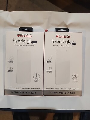 2 Invisible Shield Hybrid Glass Screen Protections (iPhone 6.7