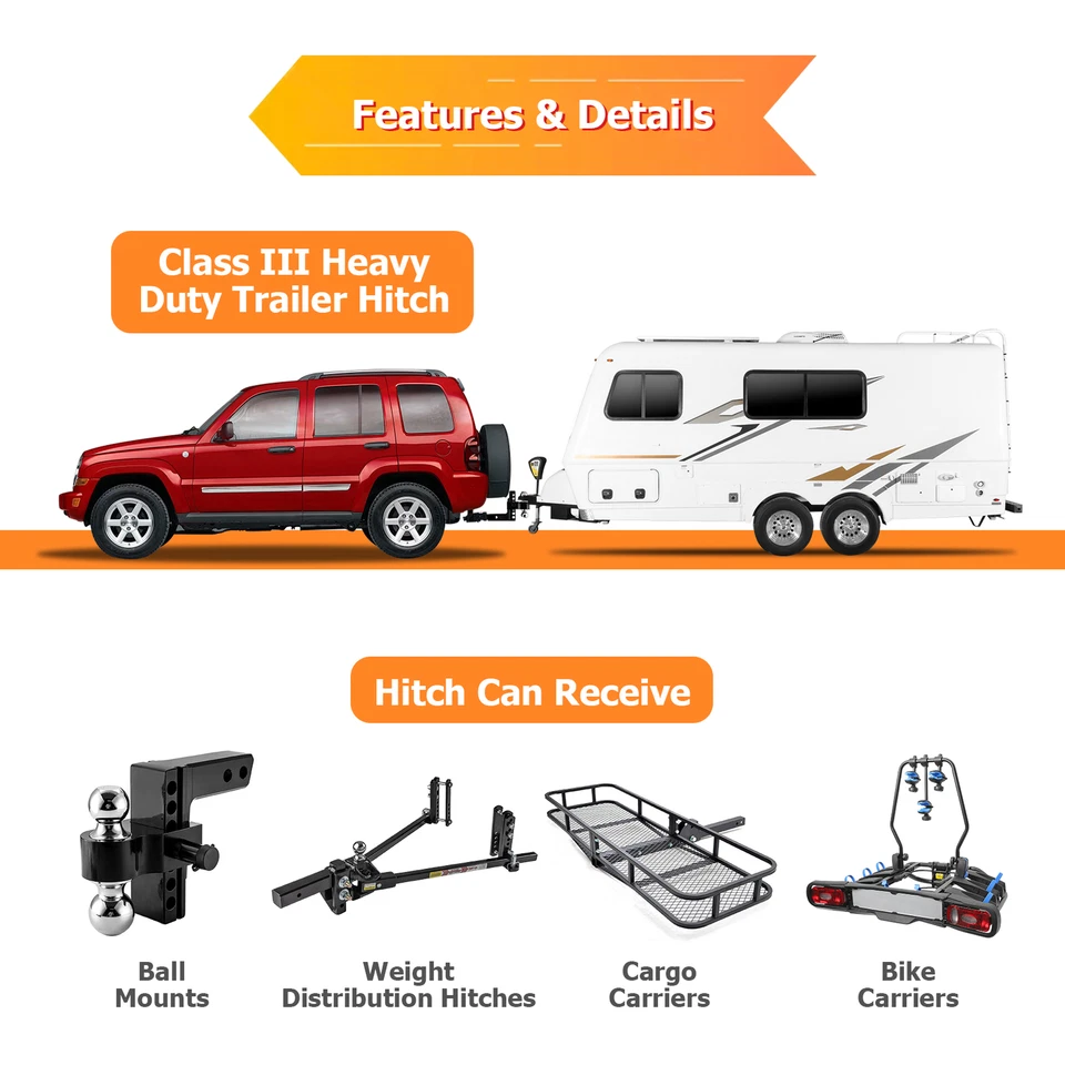 Enganche de remolque clase 3, receptor de 2 pulgadas para Express 1500 1996-2014 y Savana 1500 Foto 2 de 4