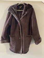Komitor Brown Faux Fur Trimmed Weather Resistant Hooded Jacket ~ Size 2xl Euc