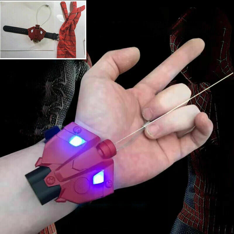 1 1 Spider man Amazing 2 Red Magnet Web Shooter Glove Handmade Cosplay Props