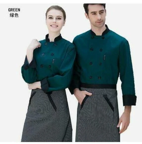 Unisex Chef Jacket Coat Restaurant Hotel Work Uniform Long Mesh Sleeves Hot - Image 2 of 4