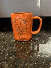 Rae Dunn "Resting Witch Face" Orange Halloween Mug by Magenta