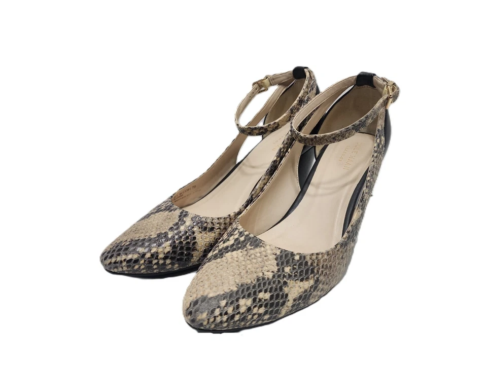 Zapatos de salón Cole Haan Grand Os con cordones con correa al tobillo piel de serpiente para mujer talla 7B Foto 2 de 4