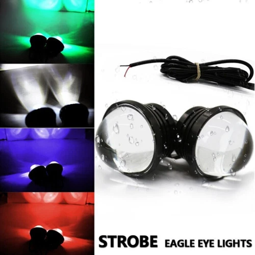 2Pc Eagle Eye Lamps LED DRL Fog Daytime Running Car Light Tail Backup 12V Amber - Foto 1 di 10