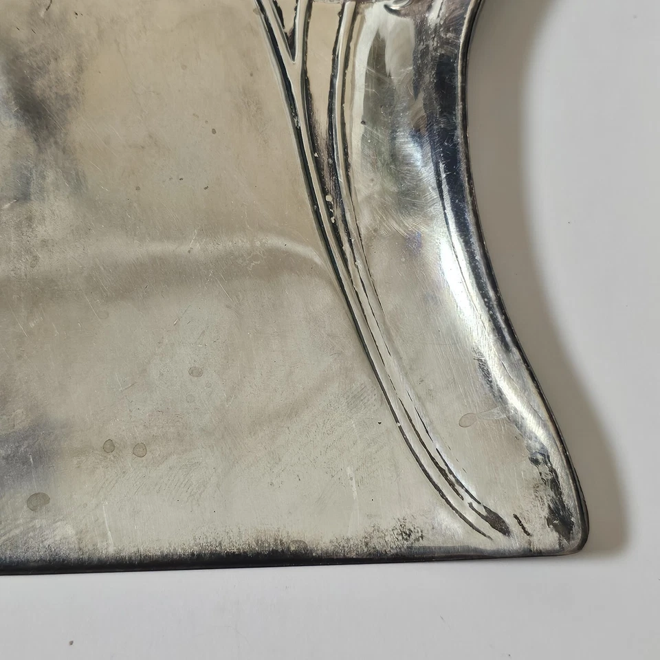 Bandeja para recoger migas de amapola de latón/plata Art Nouveau Joseph Sankey & Sons Foto 4 de 4