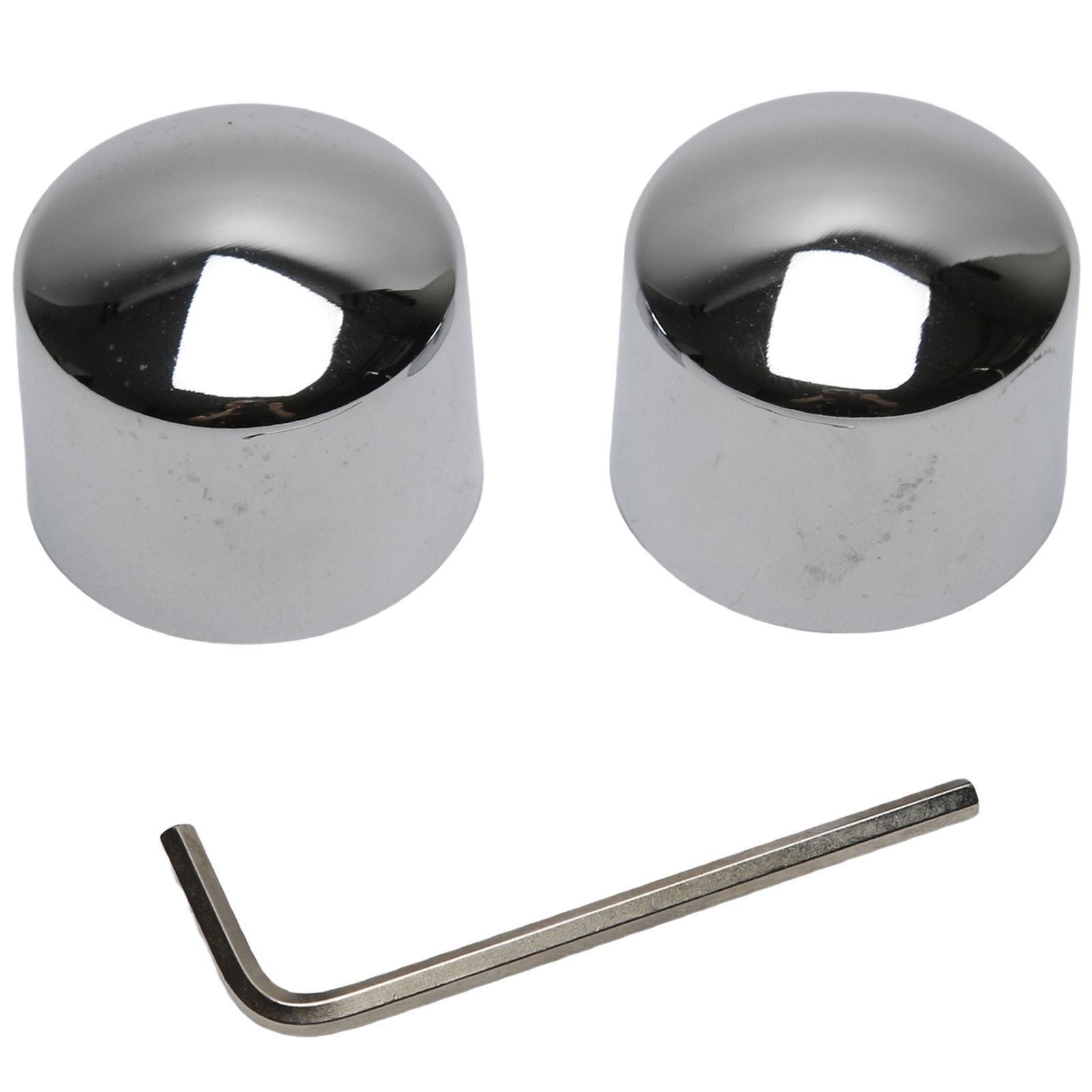 Chrome Front Axle Spindle Nut Caps for Harley Fat Boy 00-06