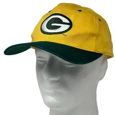 Vintage 90s Green Bay Packers Hat Yellow Cap Coca Cola Citgo NFL Snapback