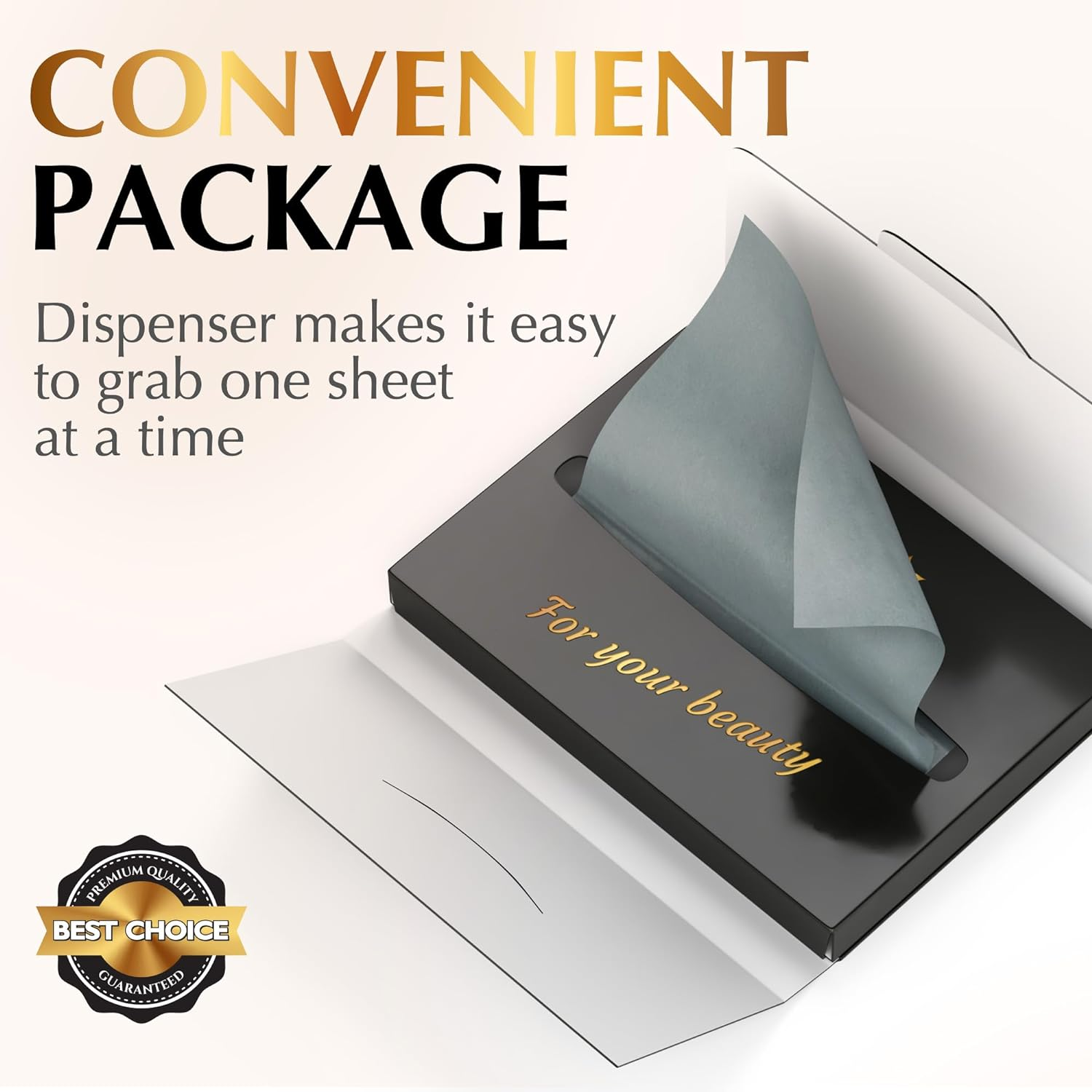 Natural Blotting Paper for Oily Skin with Bamboo Charcoal 25 Larger