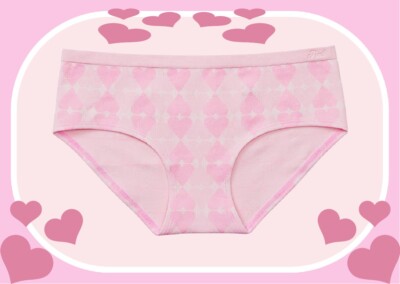 M   Pink Heart Jacquard Seamless Victorias Secret PINK Hipster Hiphugger Pantie