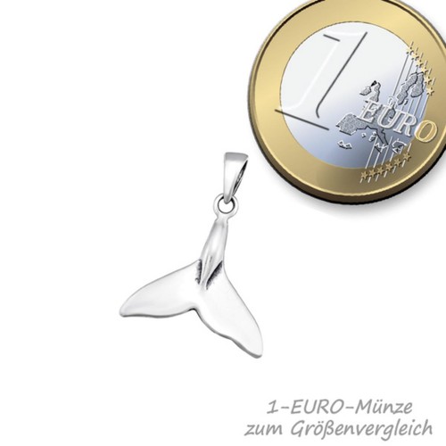 Walflosse Anhänger mit oder ohne Kette Silber 925 Fluke Wal Schwanzflosse Surfer - Bild 2 von 6