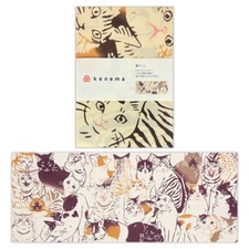 Tapiz de algodón japonés Tenugui toalla de mano tela Bento Maneki Neko Cat 35"x13"