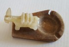 MARBLE DONKEY ASHTRAY Burro Vintage Cigarette Tobacciana Brown L@@k — photo 2