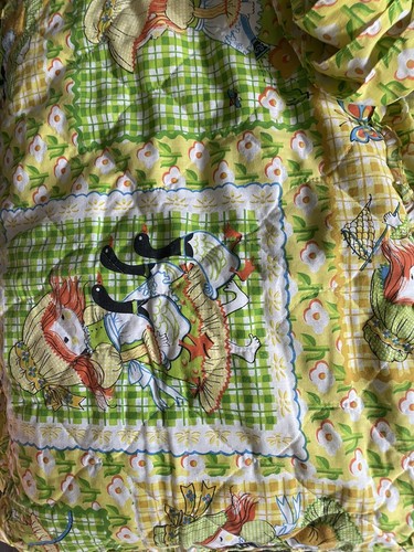 JUEGO COMPLETO de cortinas y valencia edredón manta doble Holly Hobbie vintage - Imagen 3 de 5