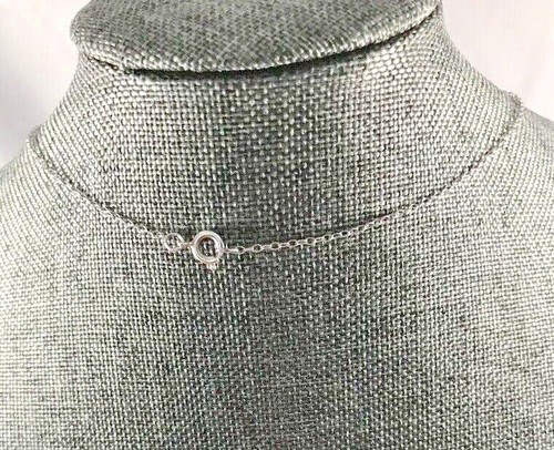 VINTAGE SMALL CABLE LINK STERLING NECKLACE W/ CLEAR ROUND ETCHED ACRYLIC CIRCLE - Picture 5 of 5