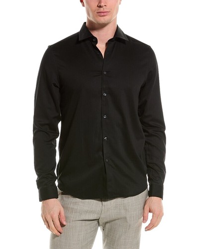 YOKE Photogram Printed Rayon Shirt Size: 2 Black/gray