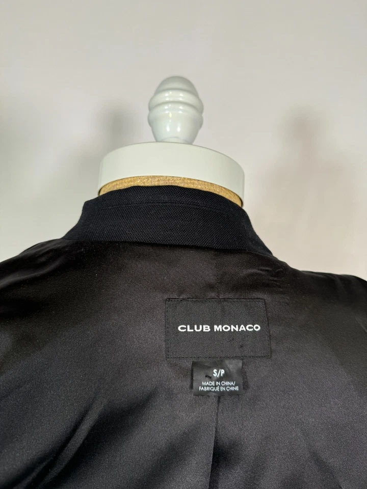 New Club Monaco Black Lamb Leather and Canvas Cargo Chore Jacket Pockets Sz S - Image 4 of 4