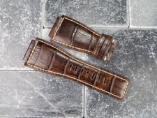 New 24mm Bell  Ross Leather Strap Antique Brown Watch Band for BR-01 BR-03 BR E