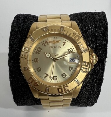 Invicta 15249 "Pro Diver" Gold Genuine Diamonds Stainless Steel 200m | eBay