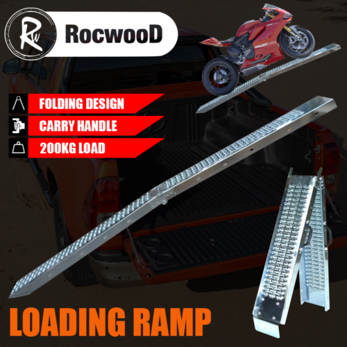 Ramp Folding Steel Loading x1 200KG 1.8 Metre Trailer Motorbike Motorcycle - Picture 1 of 4