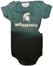 Two Feet Ahead Blocks Baby Bodysuit Creeper Michigan State Spartan 12 Months New