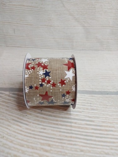 New American Flag 2.5"x3 YD Ribbon Bows Wreath Crafts Stars Stripes USA America - Picture 5 of 16