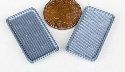 Puppenhaus kleines längliches Kunststoff Backblech 2er Set Lebensmittel Maßstab 1:12 RD2 Tumdee