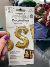 Anagram Letter "S" Gold Minishape 16" Foil Balloon New 