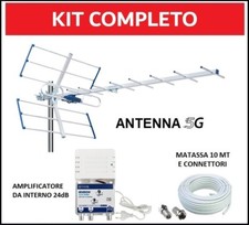 Kit Antenna TV Amplificata Digitale Terrestre Esterna Yagi Amplificatore Segnale