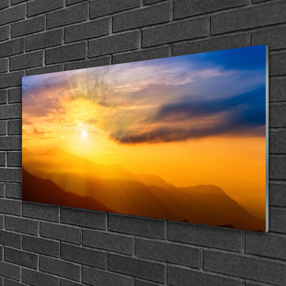 Tulup Tableau Prestige en Verre Trempé 100x50 cm - Panorama Montagne Haute Définition