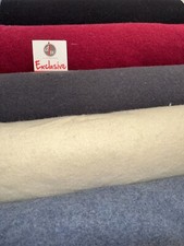 100% Italian Boiled Wool Fabric Plain Coloured Coats, Scarfs, Jacket 145cm Wide