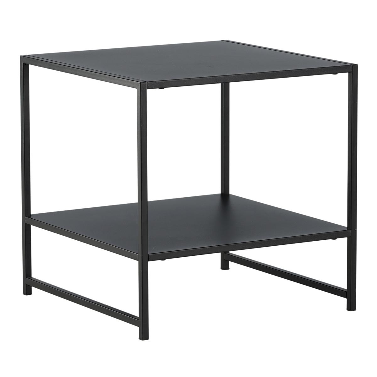 Table d'appoint avec étagère Staal noire de 50cm pour coin lecture