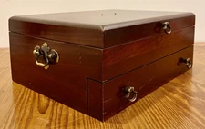 VTG Reed & Barton Eureka Mfg Mahogany Silverware Flatware Chest Box w/Drawer