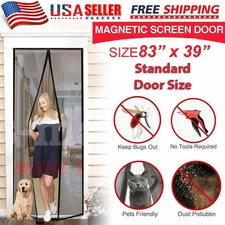 Magnetic Screen Door Mesh Curtain Durable Heavy Duty Mosquito Net Bug Hands Free