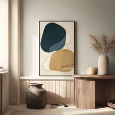 Hand Painted on Oil Painting Home Decor Enchanting Abstract Wall Art Blue 