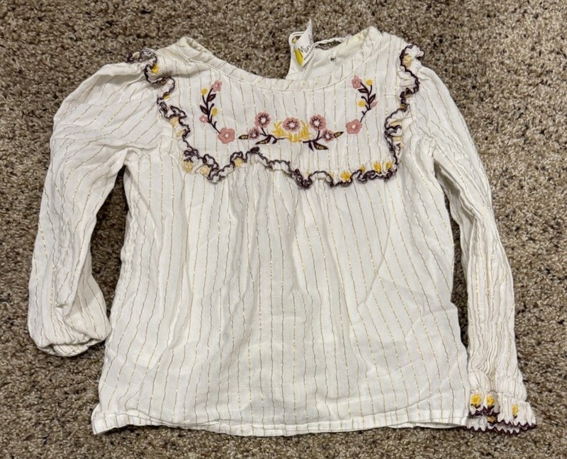 Mini Boden Peasant Blouse Top Girls Sz 4-5T