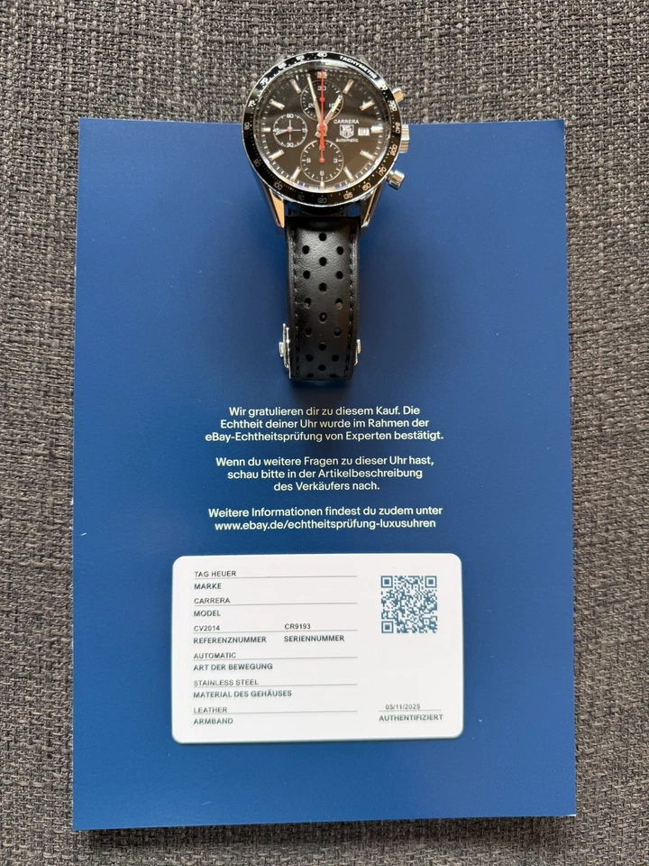 Original TAG Heuer Carrera Calibre 16 CV2014 Choreograph Echtheitszertifikat - Bild 2 von 4