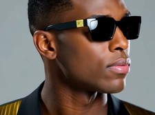 Men Sunglasses Fashion Black Oversize Big Designer Square Rapper Rap Black Retro