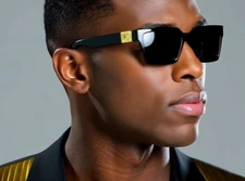 Men Sunglasses Fashion Black Oversize Big Designer Square Rapper Rap Black Retro