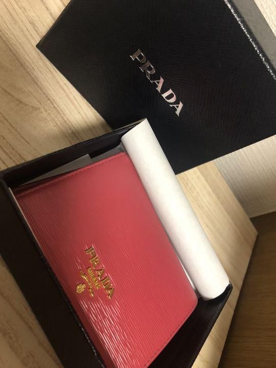 PRADA Leather Folding Wallet for Men and Women