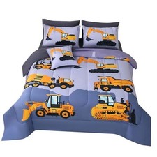 Construction Full Bedding Sets for Boys Kids,8 Piece Bed Full 8 pc Truck Cars