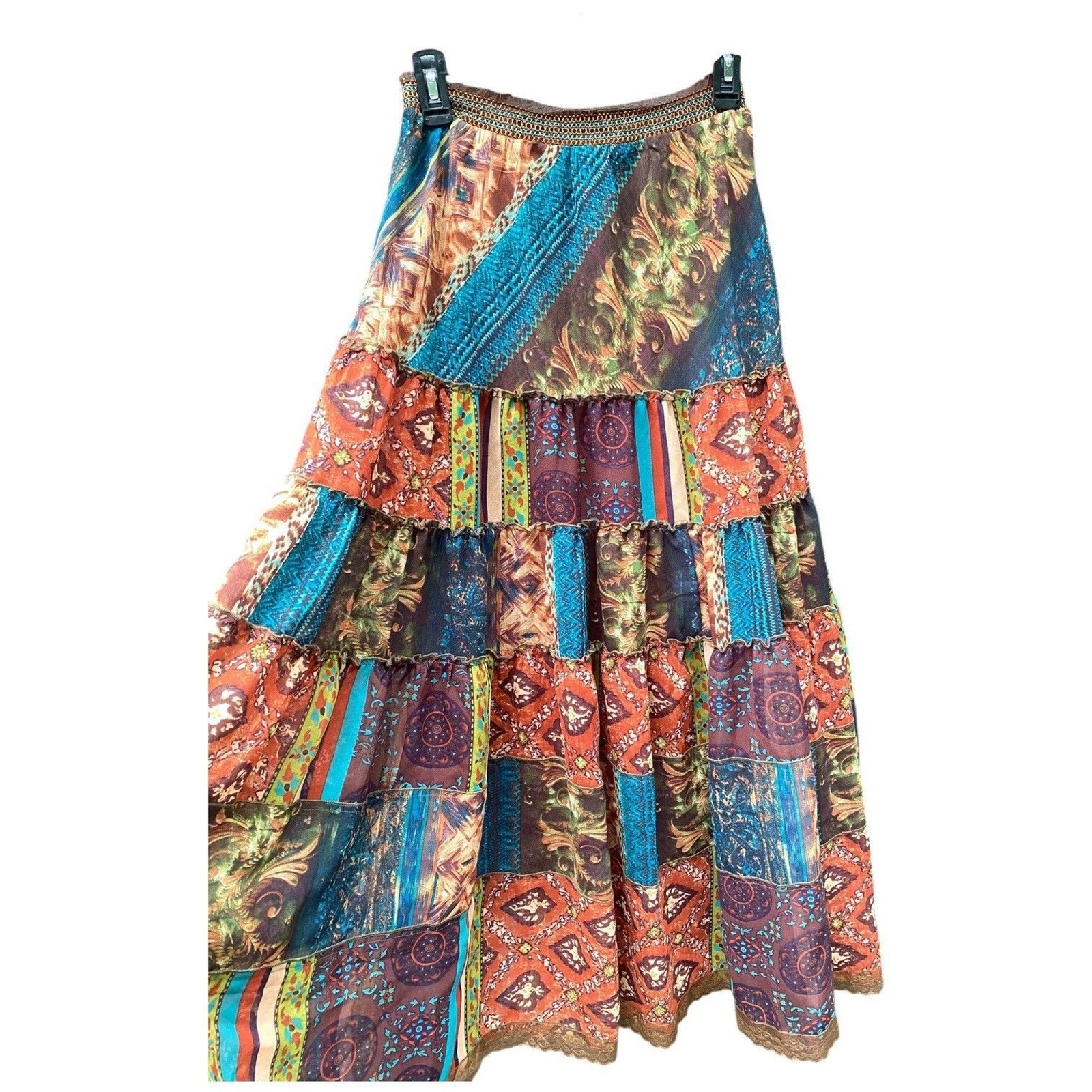 The Pyramid Collection Boho Patchwork Tiered Maxi… - image 11