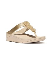 FitFlop Women's Fino Beadie Wedge Sandals Platino Size 6 MSRP 120 