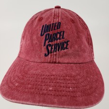 Red UPS United Parcel Service Adjustable Hat