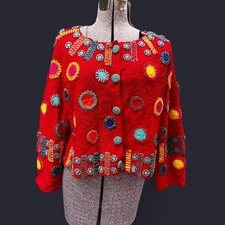 VNTG 90'S Michael Simon Cardigan Women's KNITTED Sweater Size 1