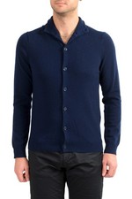 Malo Optimum Men's Navy Blue 100 Cashmere Cardigan Pullover Sweater
